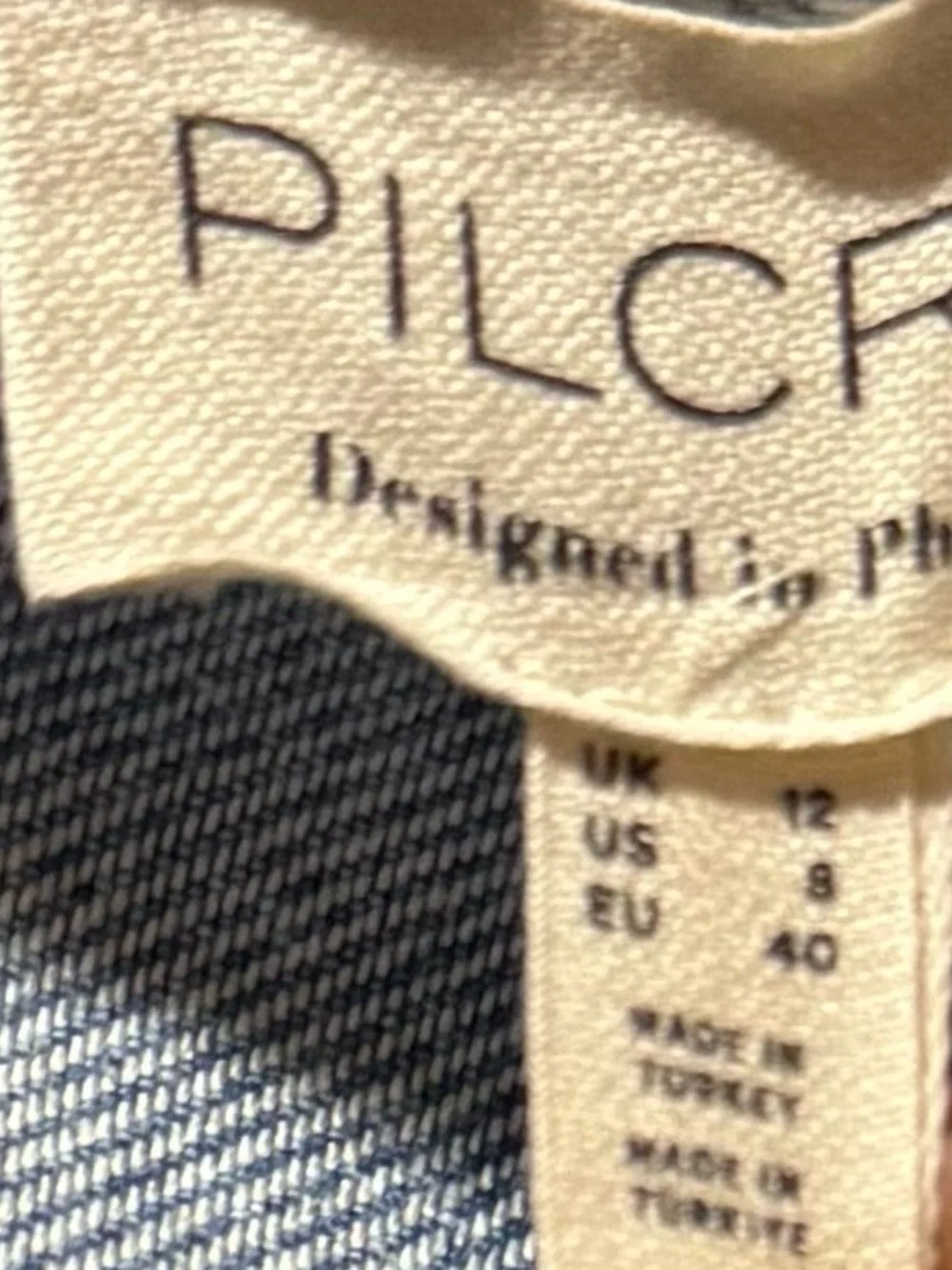 Pilcro Light Blue Denim Piece with Black Stitching Accent
